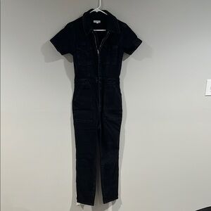 Good American Women's Black Jean Jumpsuit